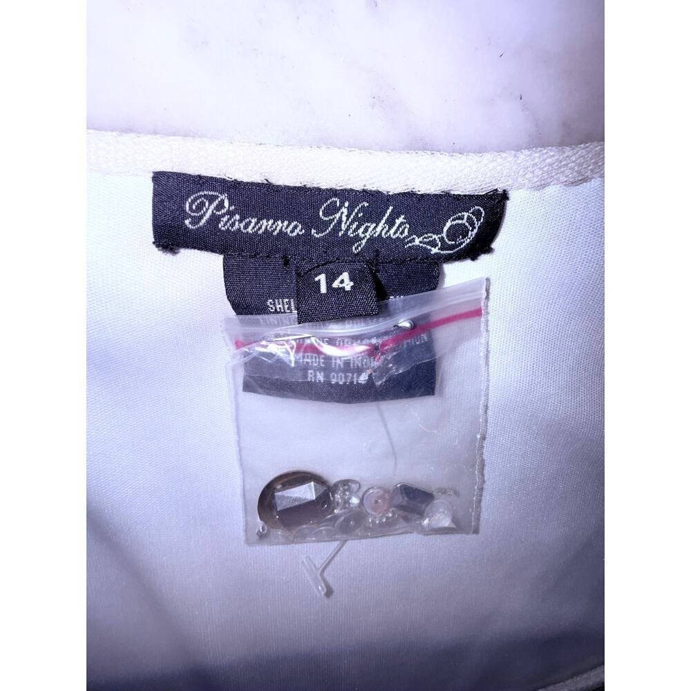 Vintage Pisarro Nights White Beaded Sequin Dress Size 14 - Picture 4 of 13